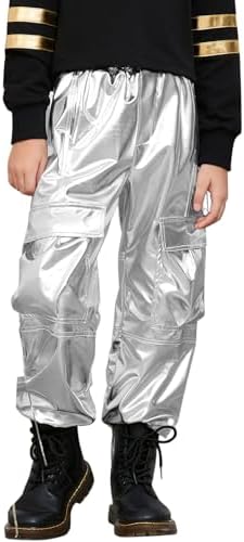 Perfashion Metallic Cargo Pants for Girls 6-15Y 1
