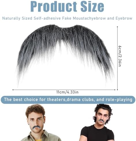 Tucnoeu 2Pcs Realistic Fake Mustaches for Halloween and Cosplay 1
