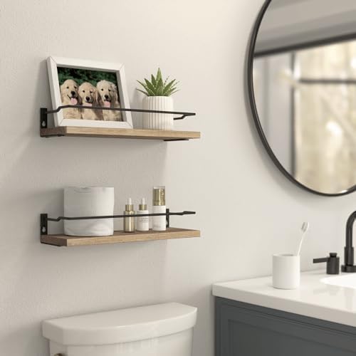 RICHER HOUSE Floating Bathroom Shelves Set of 2 Carbonized Black