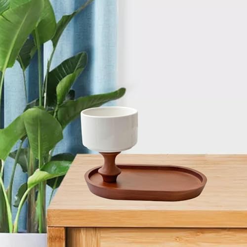 FytStycale 220ml Ceramic Candle Container with Wood Tray 1