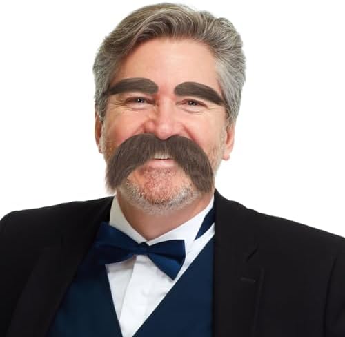 2 Sets Fake Mustache and Eyebrows for Costume
