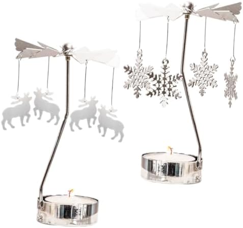 Rotating Candlestick with Snowflake Windmill Design