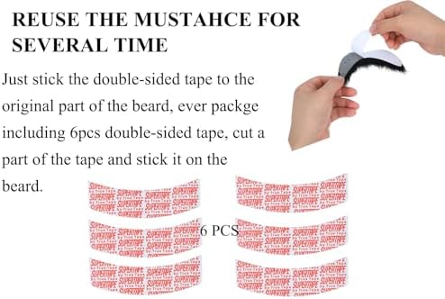 Self-Adhesive Fake Mustache and Eyebrows Set for Adults Costume