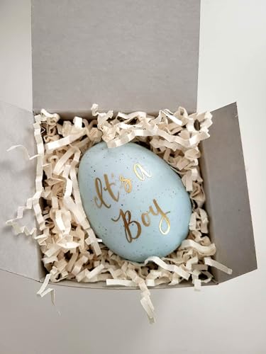 Handmade Its a Boy Easter Egg Blue Ceramic