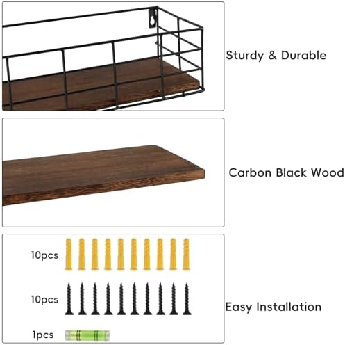 Fixwal Floating Shelves 4 Sets Wall Mounted Storage Shelves