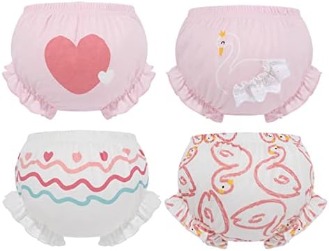 Cute Baby Girl Panty Covers 4 Pack Soft Toddler Briefs