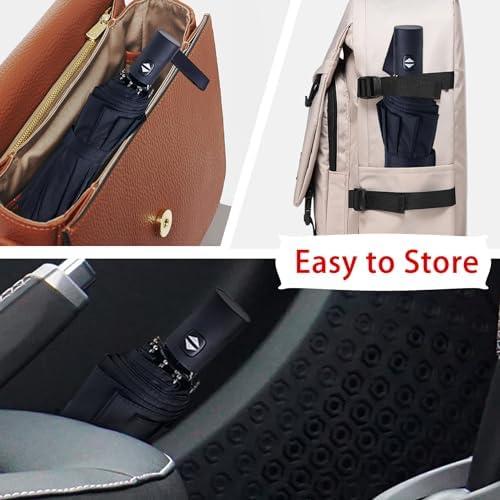 NPCQUN Windproof Travel Umbrella - Compact Lightweight Automatic