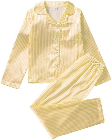 Little Boy Girl Satin Pajamas Set for 9-Year-Olds