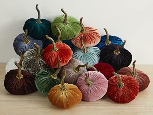 Your Hearts Content Set of 4 Velvet Pumpkins