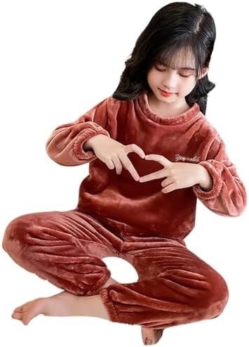Winter Flannel Set for Toddlers Boy Girl Warm Sweatshirt Fuzzy Pants
