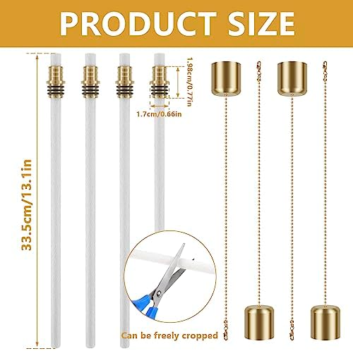 4Pack Wine Bottle Torch Kit with Brass Holders and Wicks