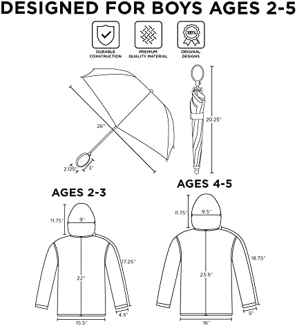 Disney Kids Umbrella and Slicker Set for Ages 2-7