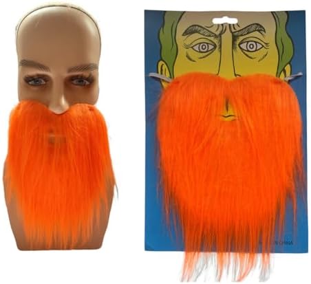 ikasus Orange Fake Beard Mustache Costume for Kids and Men