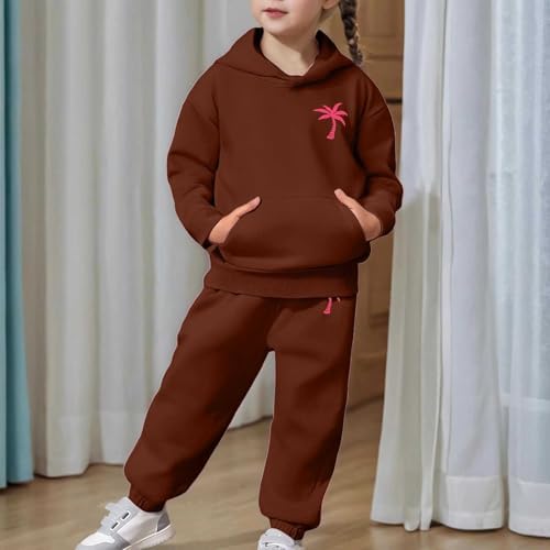 Trendy Kids Flower Print Sweatshirt Sweatpants Set