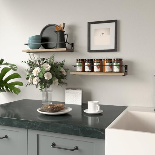 RICHER HOUSE Floating Bathroom Shelves Set of 2 Carbonized Black