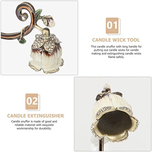Candle Snuffer with Painted Flower Design