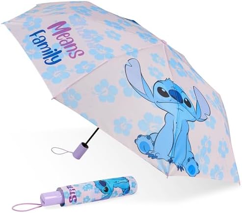 Disney Stitch Folding Umbrella - Lightweight Telescopic for Travel