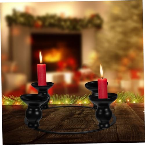HOLIDYOYO Iron Black Candle Holder Ring