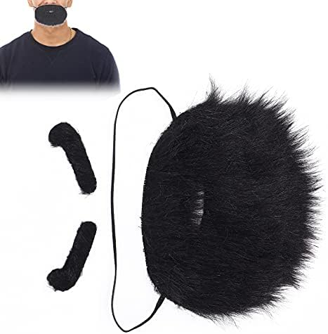 Balit Plush Beard Eyebrows Costume Accessory Blue Card