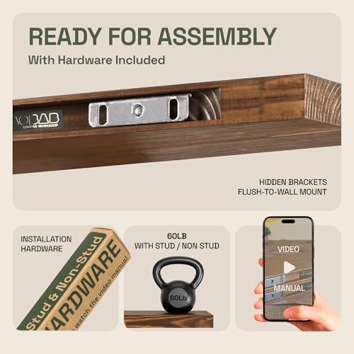 BAOBAB WORKSHOP Floating Shelves Set of 2 - 16D x 67W Walnut