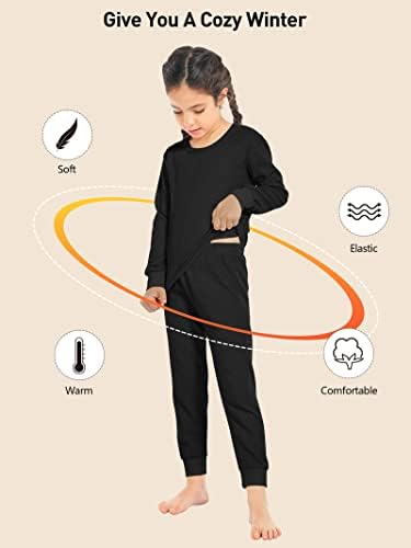 Resinta 3 Sets Girl Waffle Thermal Underwear Winter Warm Base Layer Set