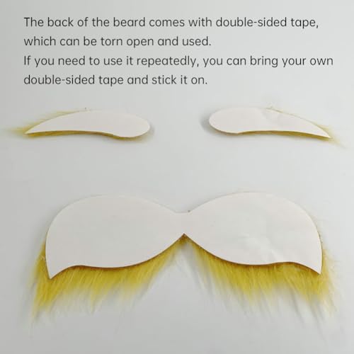 ikasus Yellow Fake Mustache and Eyebrows for Cosplay 1