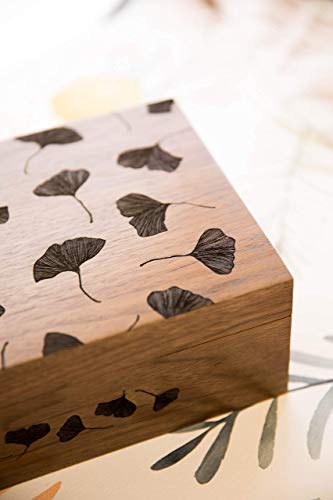 Ginkgo Leaves Wood Keepsake Box for Personalized Gifts