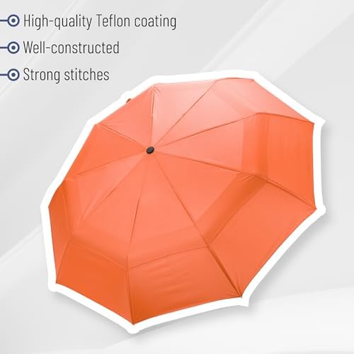 Mr Pen Windproof Travel Umbrella Orange Red