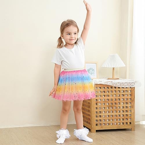 Zando Girls Ruffle Socks with Double Lace Cuff 1