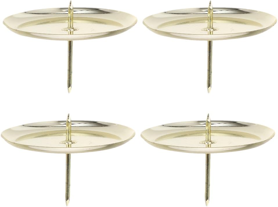 Alipis 4pcs Gold Candle Holder with Wreath Design