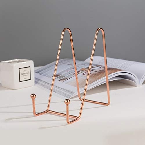 STOBOK Rose Gold Iron Photo Display Stand 1