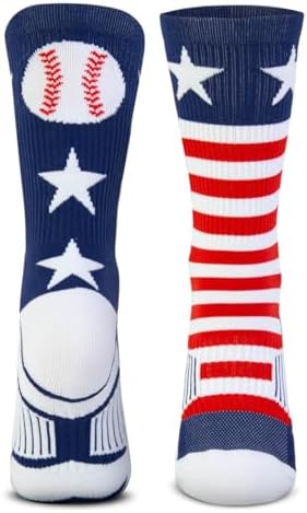 ChalkTalkSPORTS Baseball Crew Socks Set of 3 - Youth Adult