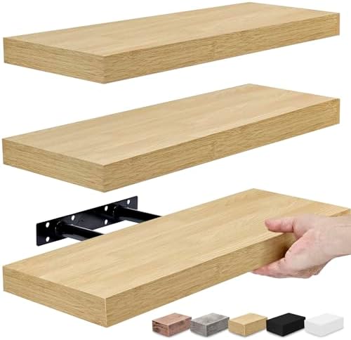 Sorbus Maple Floating Shelves 3 Pack Wall Mount
