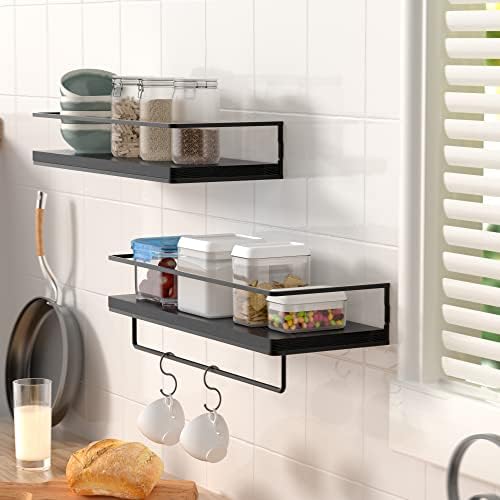 ZGO Floating Shelves Set of 2 with Towel Rack