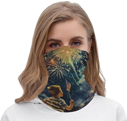 DuduYH Cooling Neck Gaiter with American Flag Pattern for Men Women