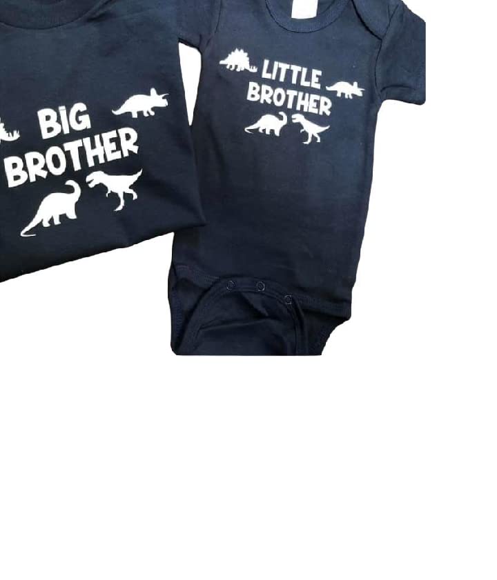 Big Little Brother Dinosaur Shirt Set for Toddler Boys 1