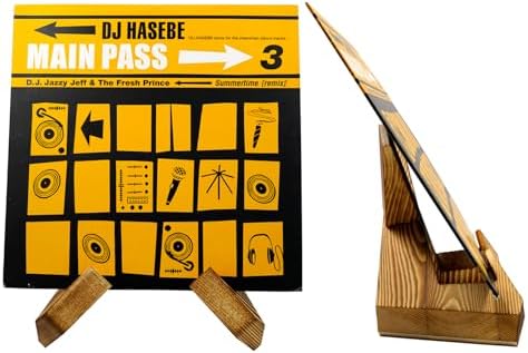 Wooden Vinyl Record Display Stand for Photos Cookbooks Plates