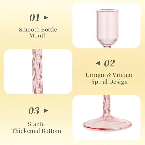 Hewory Glass Taper Candle Holders 4 Pcs Set