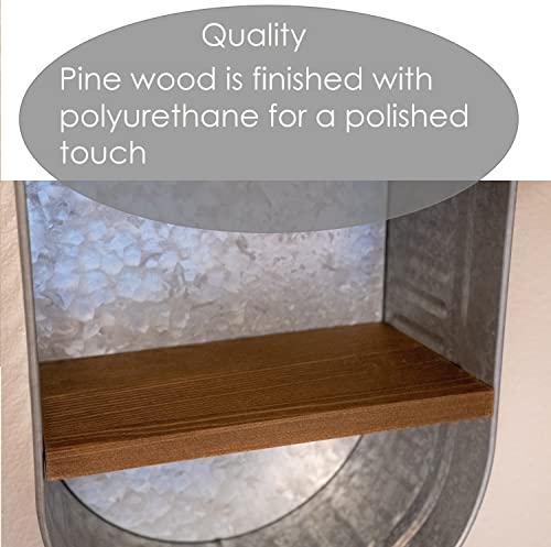 BARWOOD Galvanized Wash Tub with Shelves
