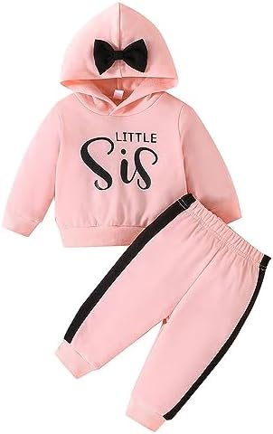 Cute Toddler Girl Hoodie Pants Set