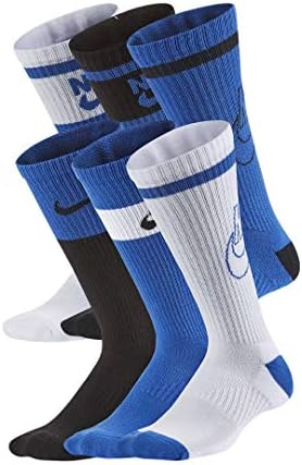Nike Boys Everyday Cushioned Crew Socks 6 Pairs