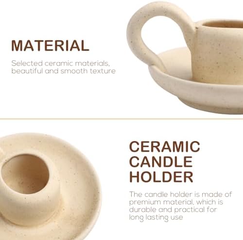 Angoily 2PCS Ceramic Candlestick Holders 1