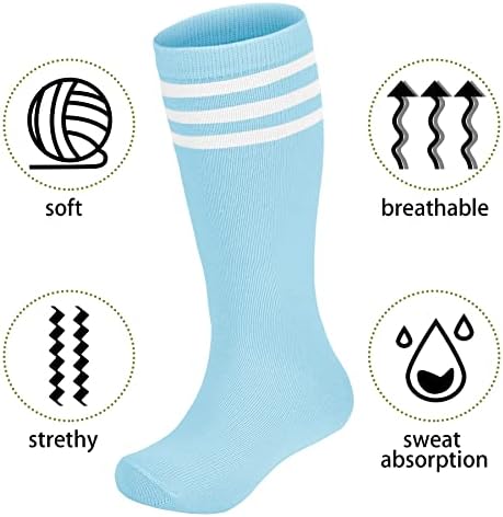 Zando Knee High Tube Socks for Kids Soccer Sports