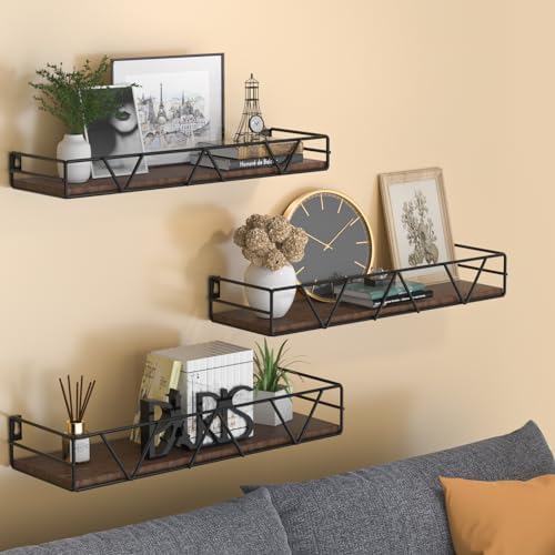 Amaoot Floating Shelves Set of 3 - Black