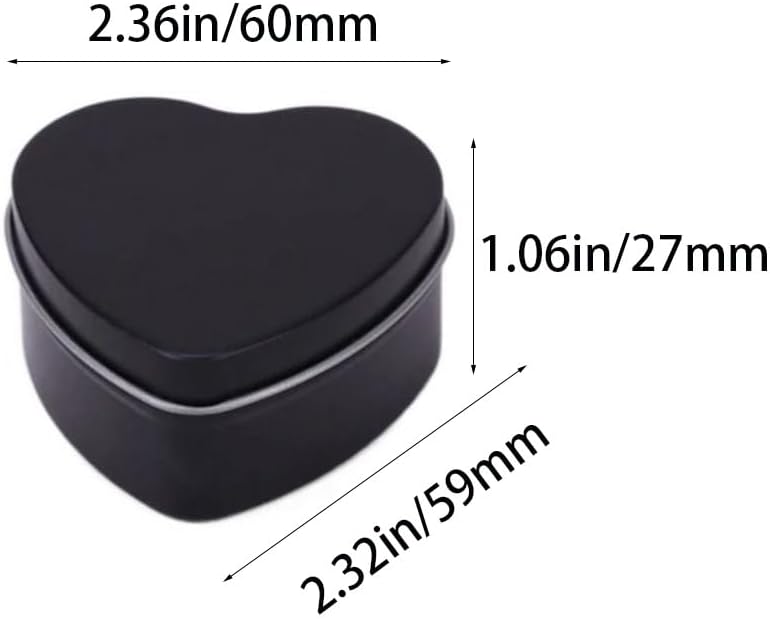 Heart Shaped Metal Tin Boxes with Sealed Lids
