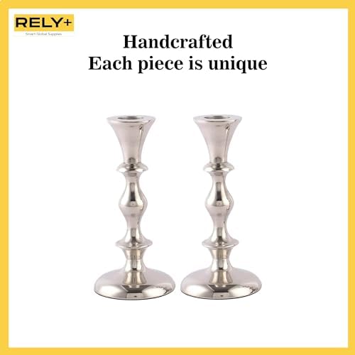 RELY Silver Candle Holder Set of 2