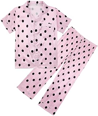 Soft Satin Pajama Set for Kids with Pants and Short Sleeve