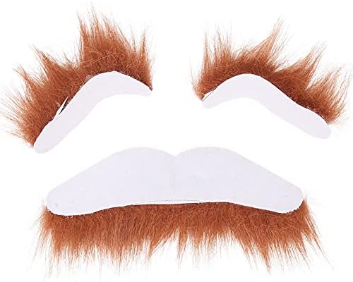 Wnvivi 3pcs Fake Beard Eyebrow Set - Self Adhesive Costume Facial Hair