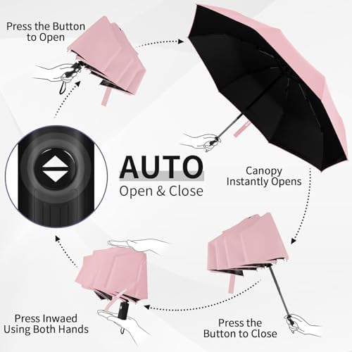 Yoobure Windproof Travel Umbrella Automatic UV Protection