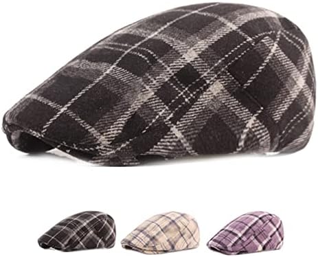 GONGKANGYUAN Plaid Newsboy Hat Adjustable Vintage